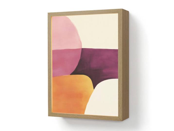 OnlyWow Wandleuchte MIT Akku Formen - Abstrakt - Farbenfroh 30x40 cm, Rosa, Rechteckig, LED integrated, 30x40x8 cm, Lampen & Leuchten, Innenbeleuchtung, Wandleuchten