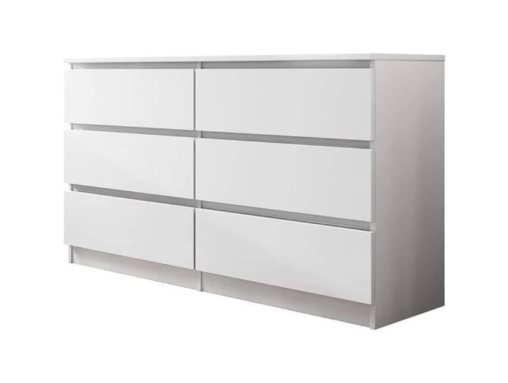 Malwa M6 Blanche Commode à 6 tiroirs