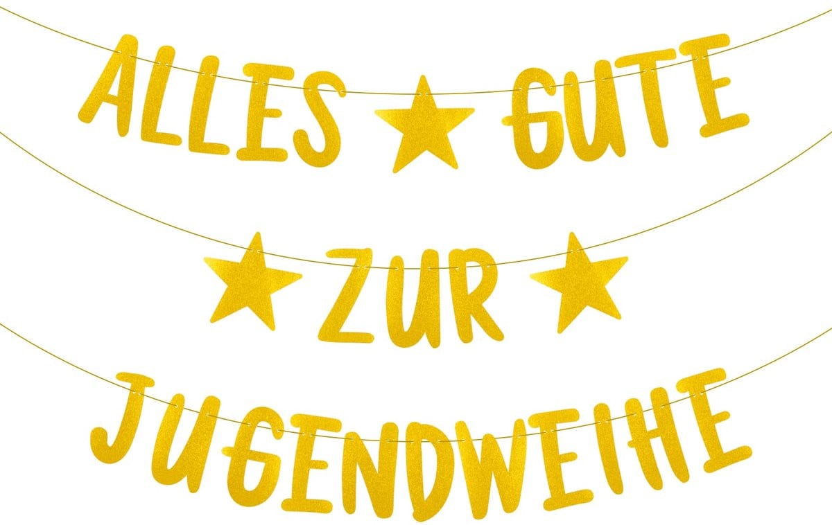 Alles Gute zum Jugendweiung Glitter Goud Decoratie Banner voor Jongeren