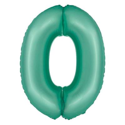 XL Folienballon mint matt Zahl 0