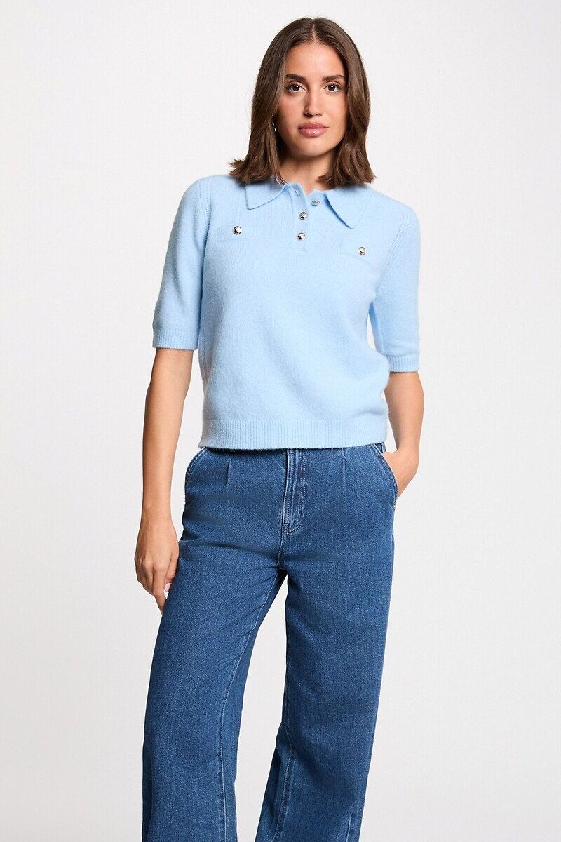 MORGAN Pull manches courtes col polo