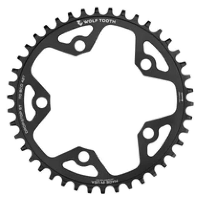 Wolf Tooth Gravel/CX/Road Kettenblatt, 110 BCD, 5-Loch, 42 Z., Drop-Stop ST, black (50) (110BC5-R-S-00F-42)