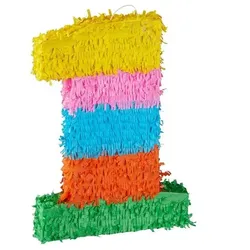relaxdays Pinata »Zahl 1« 50,5 x 35,5 x 7,5 cm bunt mehrfarbig