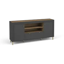 KOMMODE Monta mit 2 Türen und 1 Schublade, Schwarz