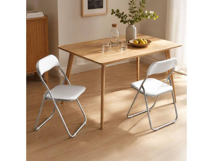 Antenore - Chaise Pliante\, Blanche\, 2 Chaises