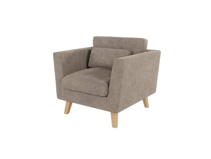Fauteuil en microfibre beige foncé