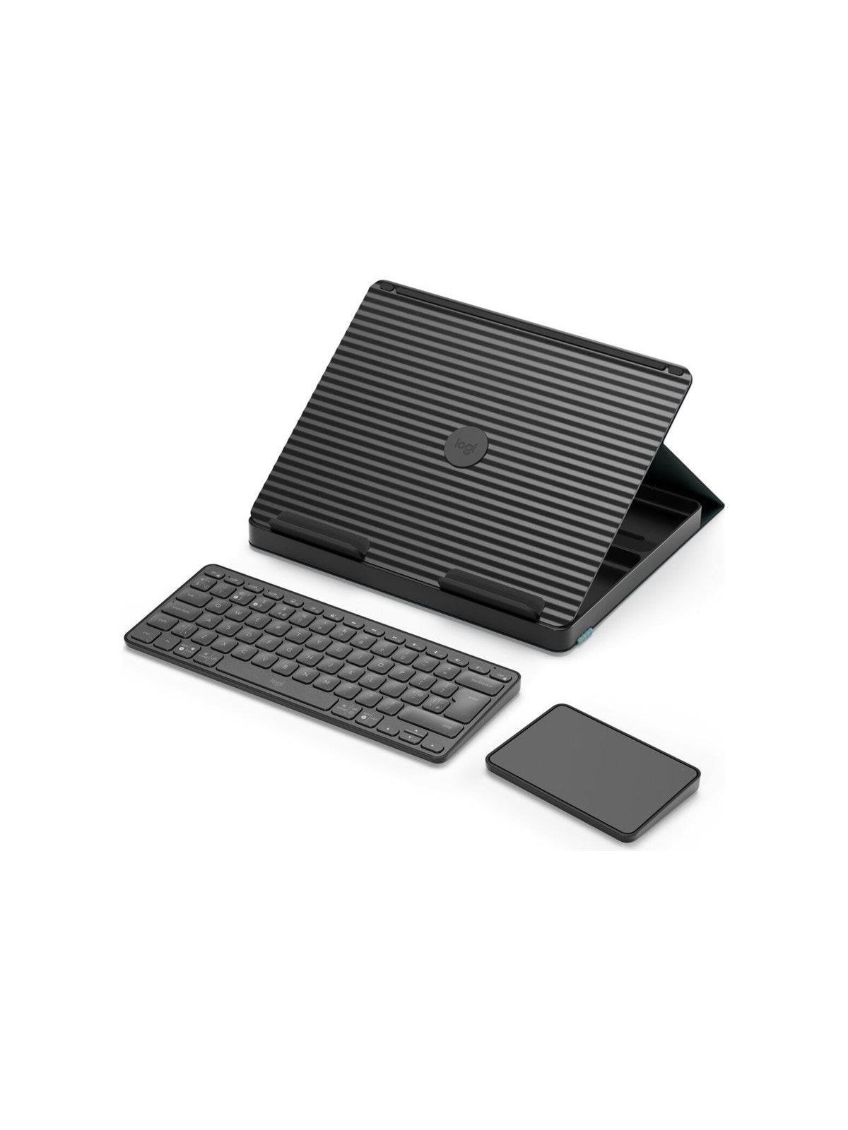 Logitech Casa Pop-Up Desk - Classic Chic (UK) - Tastatur und Touchpad-Set - Englisch (UK) - Grau