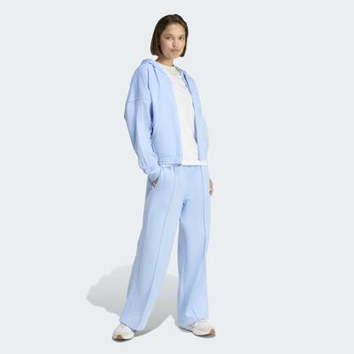 Trainingsanzug ADIDAS SPORTSWEAR "ENERGIZE", Damen, Gr. XL, blau (glow blau, glow blau), Obermaterial: 70% Baumwolle, 30% Polyester, Sportanzüge Trainingsanzug