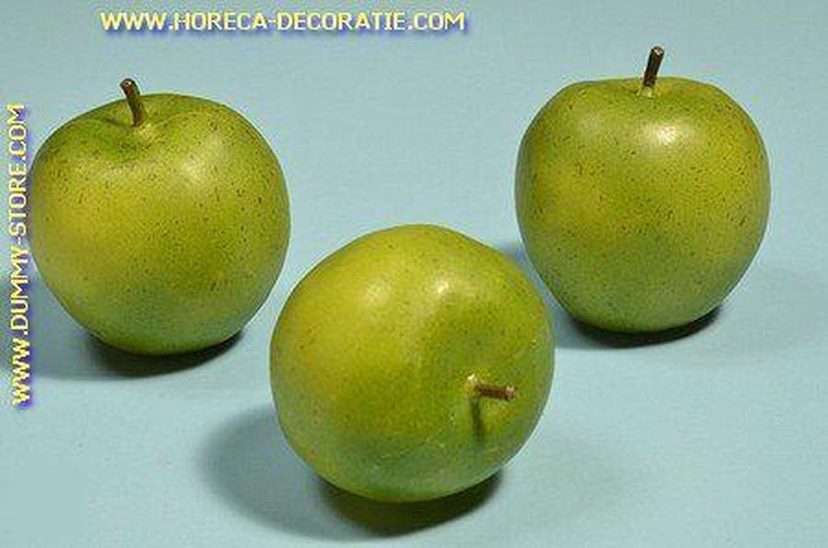 MilaNNE Decoratieve Groene Appels Groot, 3 stuks, Diameter: 8 cm