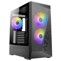 AZZA REAVER Midi-Tower PC-Gehäuse Schwarz 1 Vorinstallierter LED Lüfter, 2 Vorinstallierte LED Lüfter, 2 vorinstallierte Lüfter CSAZ-225K01