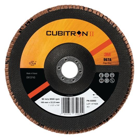 3M Fächerschleifscheibe Cubitron II 967A D.125mmx22mm K.80 konisch (80) (7100011569)