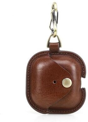 Inspired Deals CONTACTS FAMILY AirPods Leather Case With Snap Closure And Drop Protection coffee