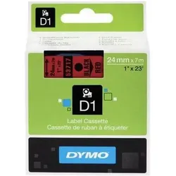 Dymo, Beschriftungsband, D1 Standard 24mm (2.40 cm, Schwarz, Rot)