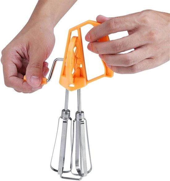 Oranje elektrische handmixer met vaatwasserbestendige onderdelen