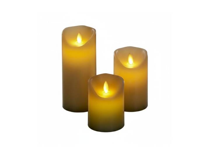 LED Kerzen 3er-Set Creme