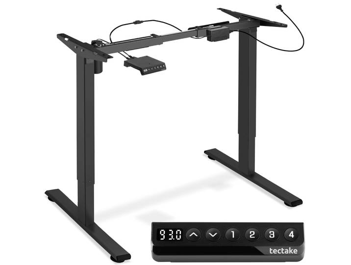 Tischgestell elektrisch höhenverstellbar Memory-Funkt. 85-129x65x71-121cm - schwarz