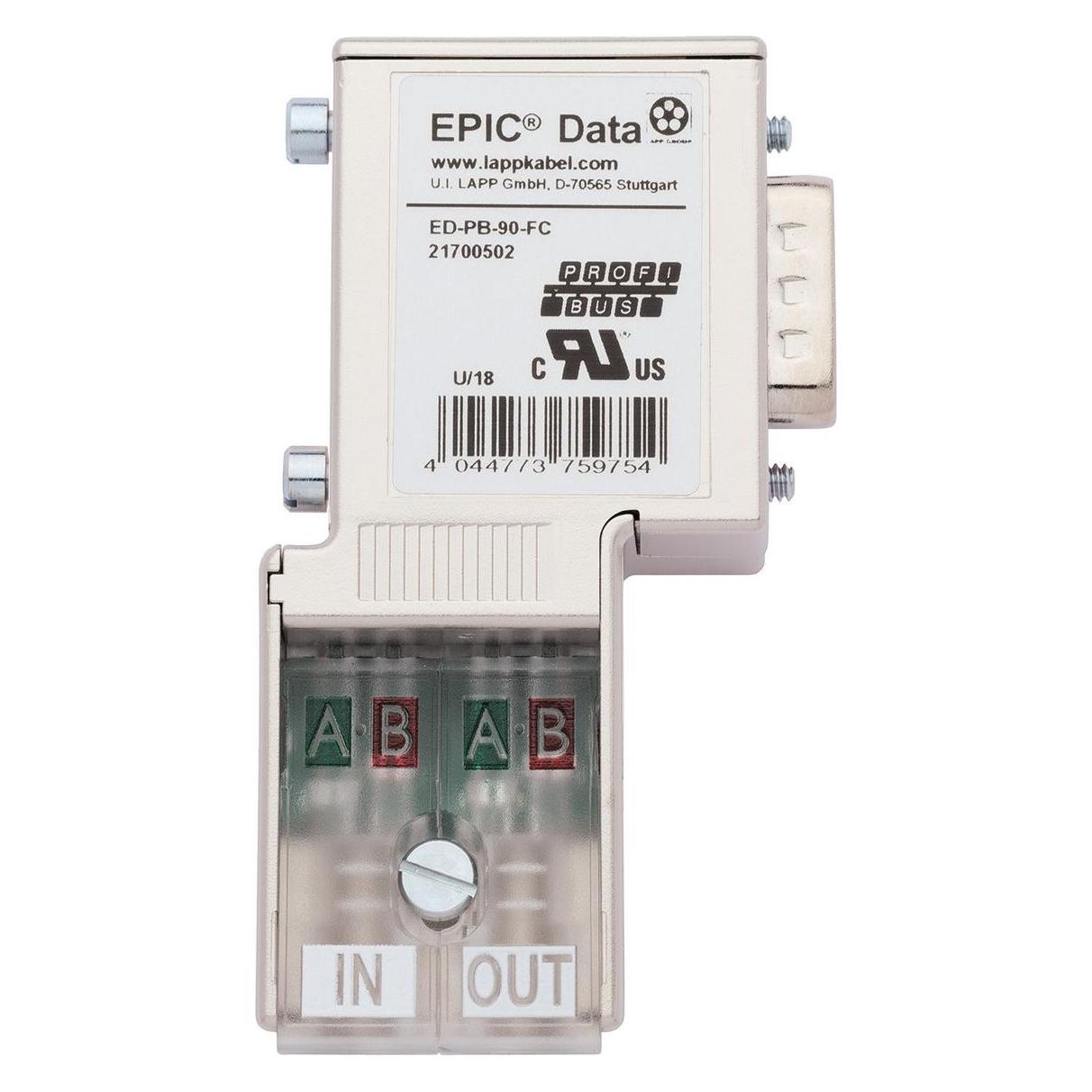 Lapp EPIC Data PROFIBUS Steckverbinder mit Schnellanschluss EPIC ED-PB-90-PG-LED-FC Inhalt: 1 (21700547)