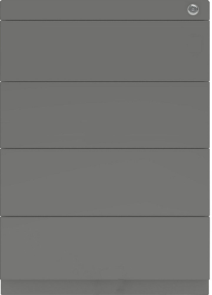 Standcontainer Note™, mit 4 Universalschubladen, Tiefe 775 mm, anthrazitgrau BISLEY
