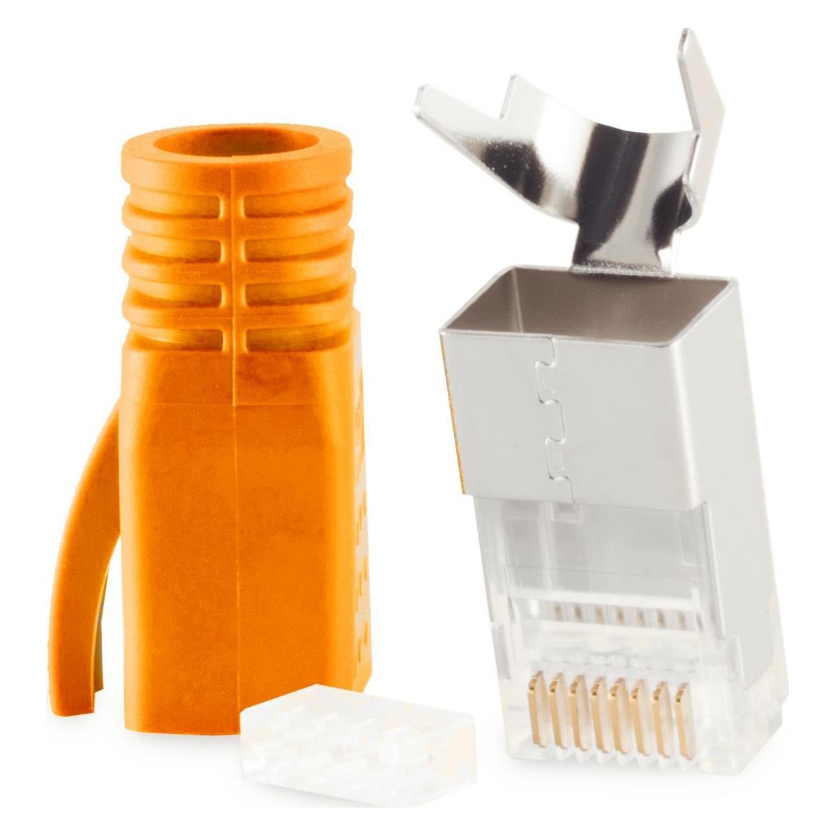 Shiverpeaks -BASIC-S--Netzwerk Modular Stecker RJ45 SET für Verlegekabel bis AWG 23, Stecker mit Zugentlastu... (BS72067-O)