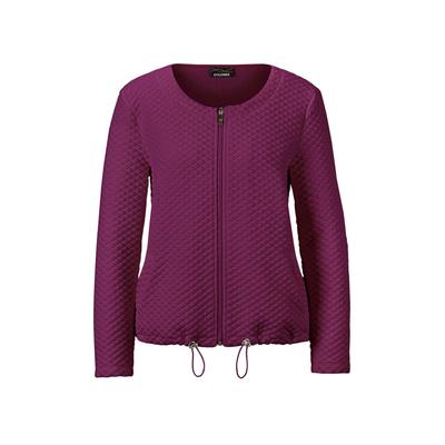 Sommerjacke GOLDNER "Kurzgröße Jacke", Damen, Gr. 19, pink (beere), Obermaterial: 70% Polyester PES. 27% Viskose CV. 3% Elasthan EL., normales Bündchen, Jacken, Mit Gummibändchen am Saum