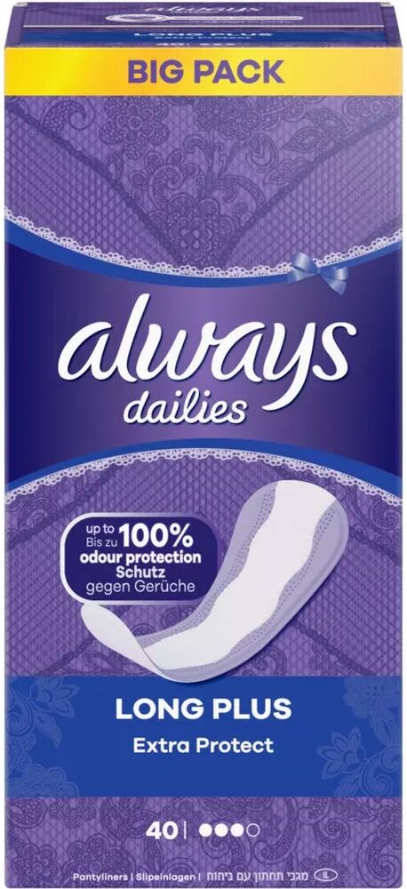 Always - Slipeinlage Extra Protect Long Plus Big Pack, Extra Protect Long Plus BigPack, 40 Stück