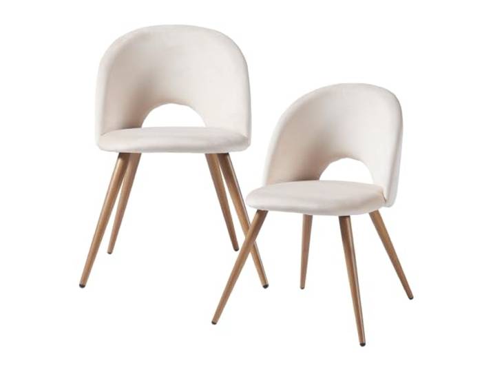 Helloshop26 Esszimmerstühle für Wohnzimmer, modernes Design, Küche, 77 x 50 x 55 cm, Beige, 2 Stück, 03_0009626