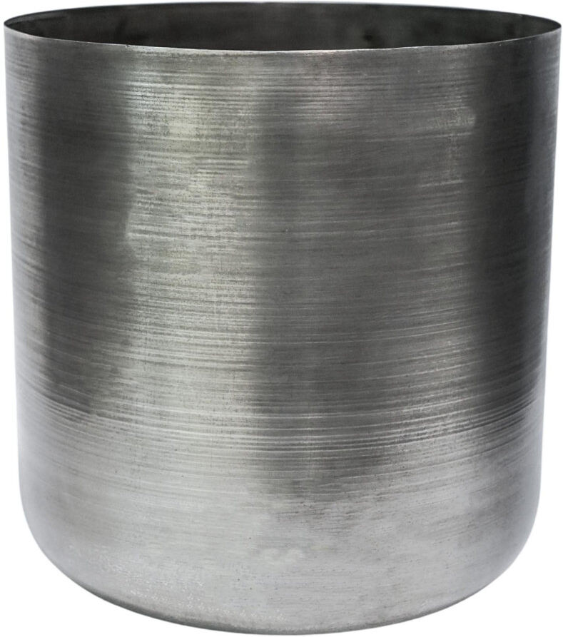 Ivyline Chelsea Metal Planter Pewter 26cm H x 25cm W x 25cm D