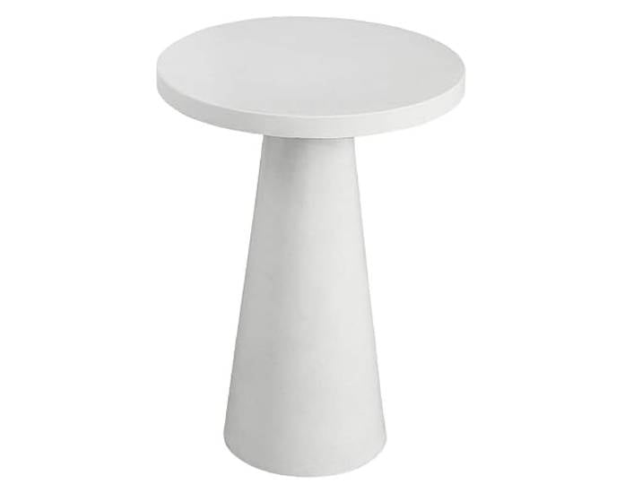 YCCHAH Sofatisch Beistelltisch for Zuhause, Wohnzimmer, Zement, Couchtisch, Balkon, Sofa, Weiß, Kleiner runder Tisch Wohnzimmer-Beistelltisch