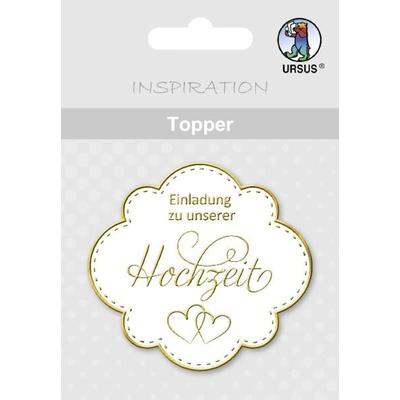 URSUS 8 Topper 'Einladung zu unserer Hochzeit', weiß/gold