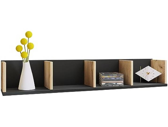 VCM Houten wandplank Hangende plank Wandplank Plank Honsa Houten wandplank Hangende plank Wandplank Plank Honsa Zwart/honing eik