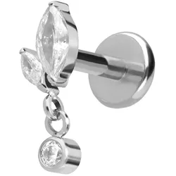Titan Labret mit Push Fit KNOSPE + KRISTALL