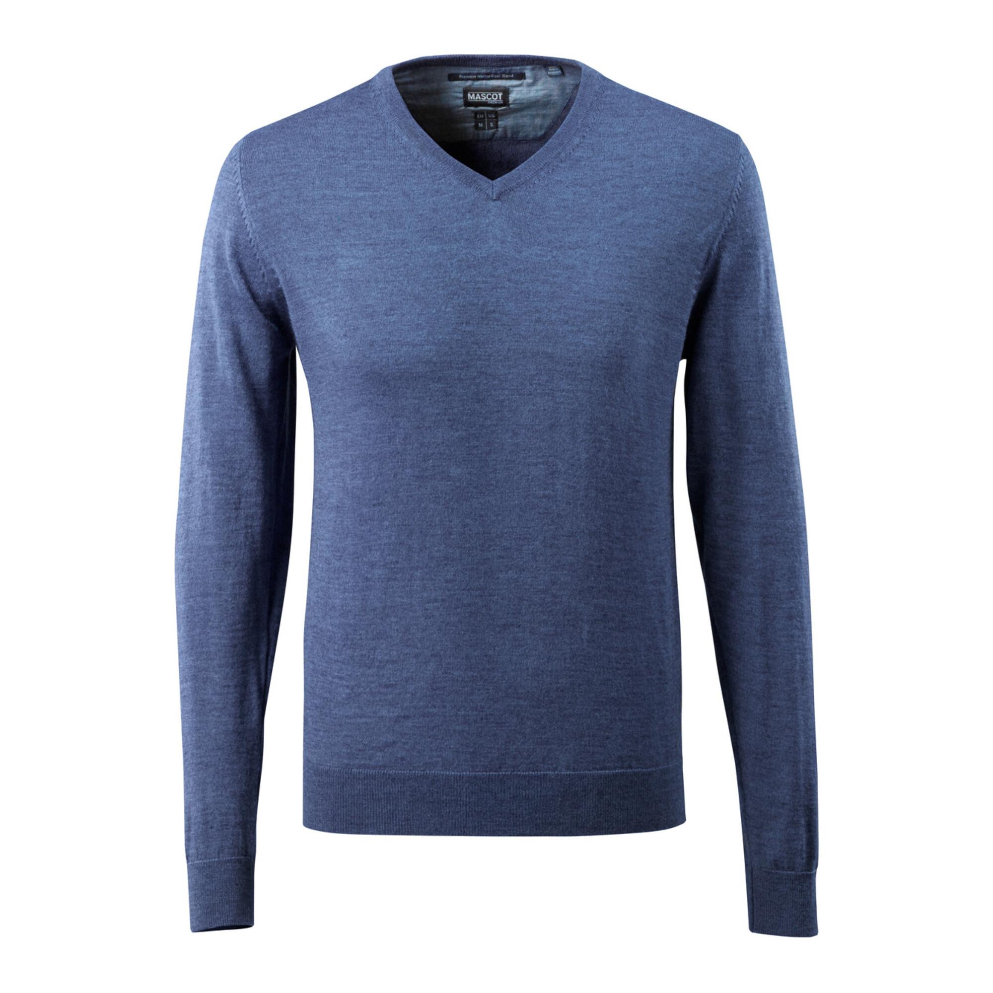 Mascot Strickpullover V-Ausschnitt Merinowolle 2XL blau-meliert (50635-989-41-2XL)