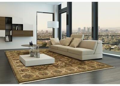 KALATY Traditional Brown Hand-Knotted Wool Area Rug