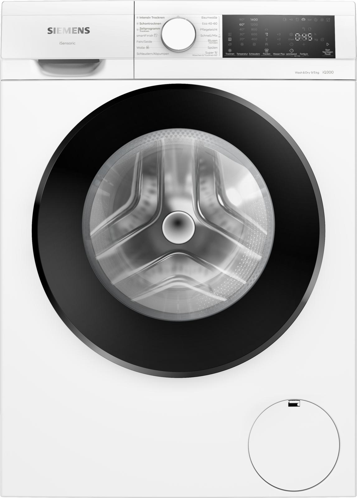 Siemens iQ300 WN44A141, Frontlader, Freistehend, Weiß, Links, Schwarz, Drehregler, Berührung, Tasten