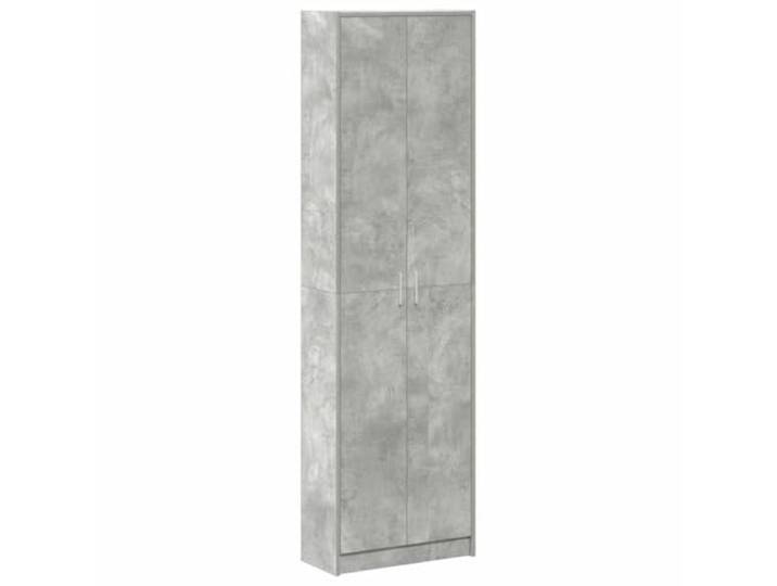 smnyxs Schrank Betongrau 55 x 25 x 189 cm Holz Aufbewahrung von Kleidung, Schuhen, Accessoires, sicheren Regalen, Scharniertüren, silberfarbenen Metallgriffen