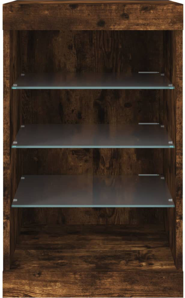 Metro Basima 41 cm W Glass Server Smoked Oak 67cm H X 41cm W X 37cm D