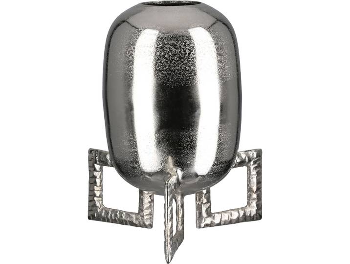 Tischvase GILDE Vase Rocket , silberfarben, B:23cm H:29cm T:23cm, Aluminium, Vasen, Tischvase