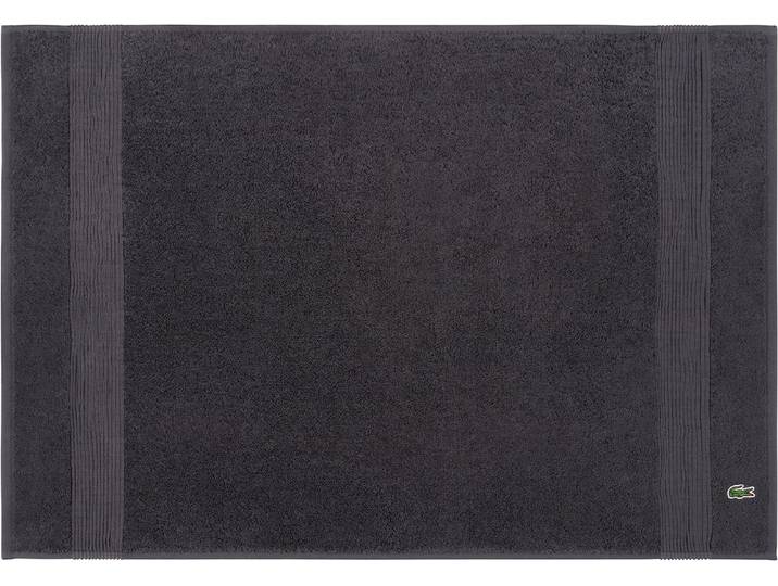 Badematte LACOSTE LLECROCO , grau (bitume), H:3mm, Baumwolle, Badematten, Badematte, mit Label-Applikationen