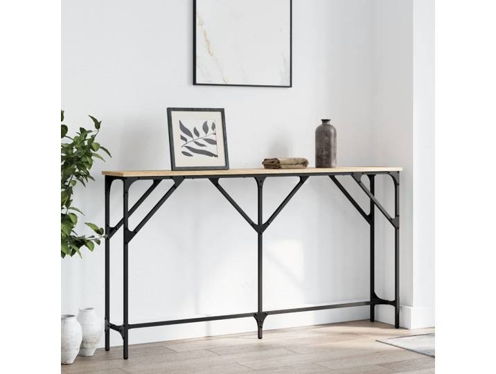 Table console en chêne Sonoma 140x23x75 cm en contreplaqué pour décoration de salon
