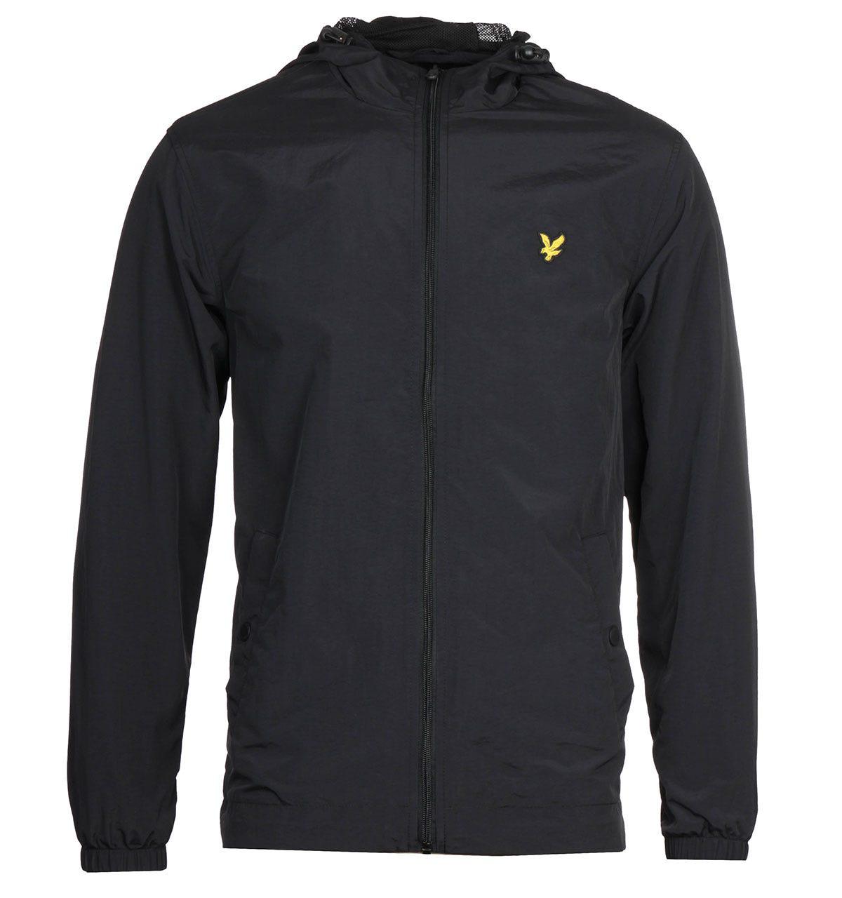 Lyle & Scott Schwarze Kapuzenjacke mit Reißverschluss