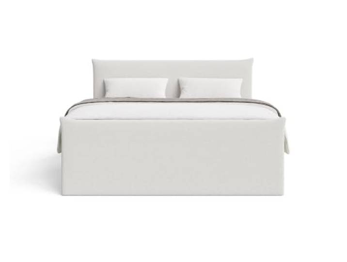 Chilly. Möbel Design Bett Liva - Komfort Boxspringbett mit Bettkasten, Matratze und Topper - 180x200 cm - Bouclé Weiß