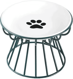Inspire Curations ElevaCeram Raised Ceramic Pet Bowl With Iron Stand e