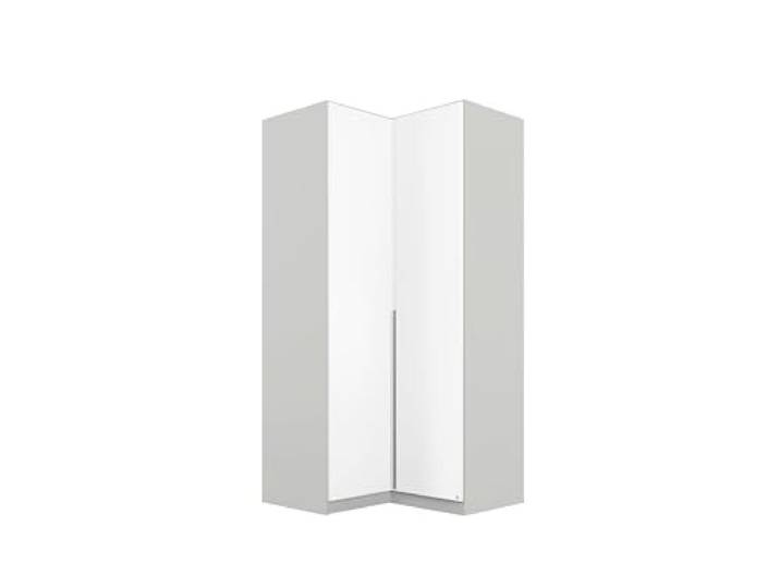 Rauch Möbel Alabama, Eckschrank, Farbe Weiß/Seidengrau, Breite 100 cm Eckkleiderschrank, 2-türig, Zubehör Basic, für Schlafzimmer, Kinderzimmer, Hauswirtschaftsraum, Garderobe, Flur