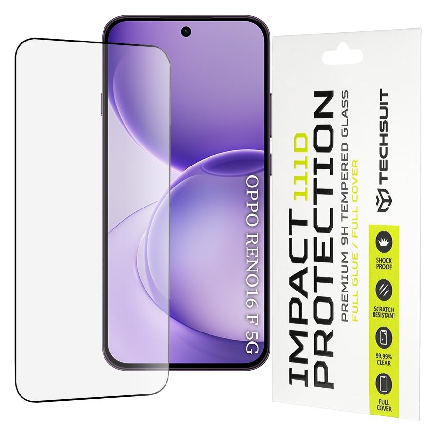 Techsuit - 111D Vollabdeckung / Vollklebeglas - Oppo Reno16 F - Schwarz (Oppo Reno 16 F, Oppo Reno 16 FS) (71713129)