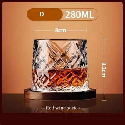 Uplifted Finds Rotating Crystal Whiskey Tumbler High Performance Spinning Brandy Glass With Centrifugal Precision Base c 2 Pcs