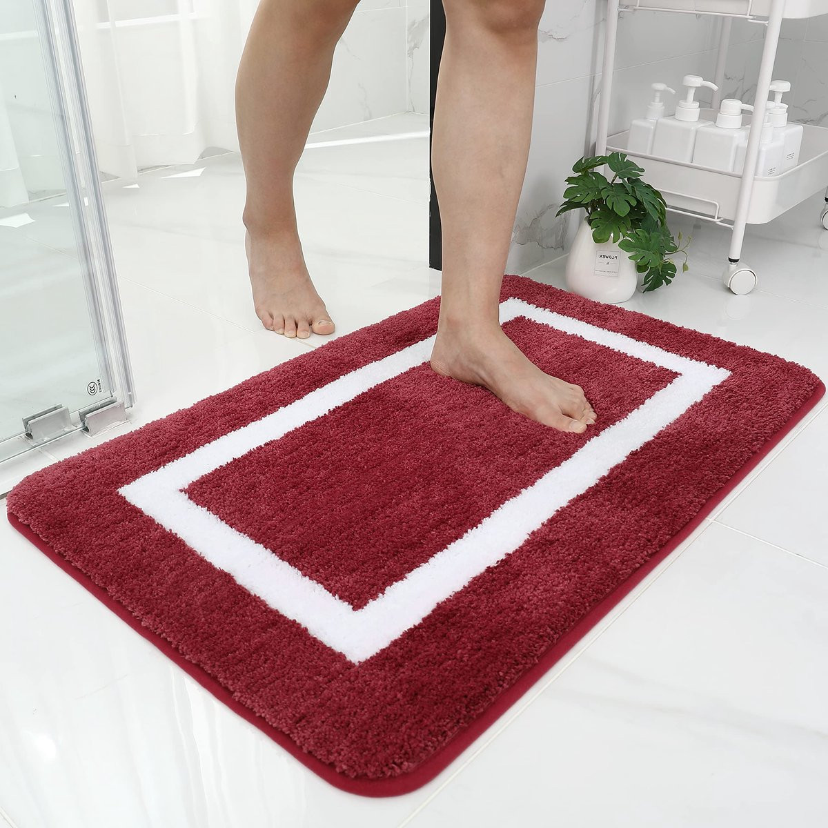 Ibenzoa Extra Comfortabele Antislip Badmat met Zacht Microvezel Ontwerp voor de Badkamer