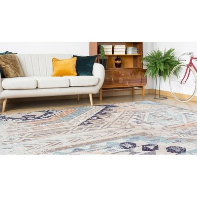 Teppich CALO-DELUXE "Emin 600", bunt (multi, blau), B:120cm H:10mm L:170cm, Baumwolle, Teppiche, Teppich, reine Baumwolle, Wohnzimmer