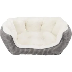 TRIXIE Bett Davin, oval, 50 × 40 cm, grau/creme