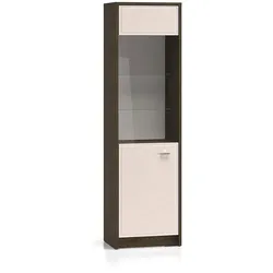VITRINE Kaius Kaschmir und Dunkles Holz
