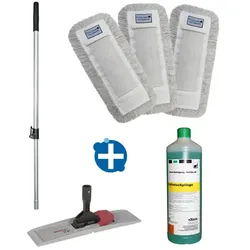 Wischset m.50 cm Baumwollmop, Klapphalter, Stiel 50 cm Baumwollmop inkl. Zubehör und Duftwischpflege 1 L